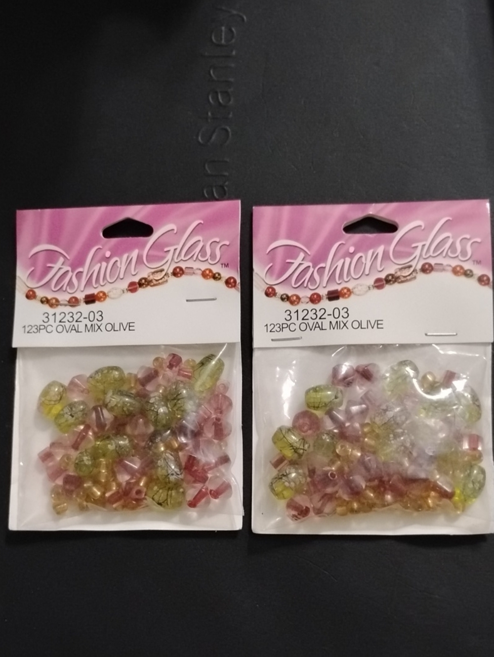 123PC Oval Mix Olive Bead Pack - Pink & Olive 2 Packages
